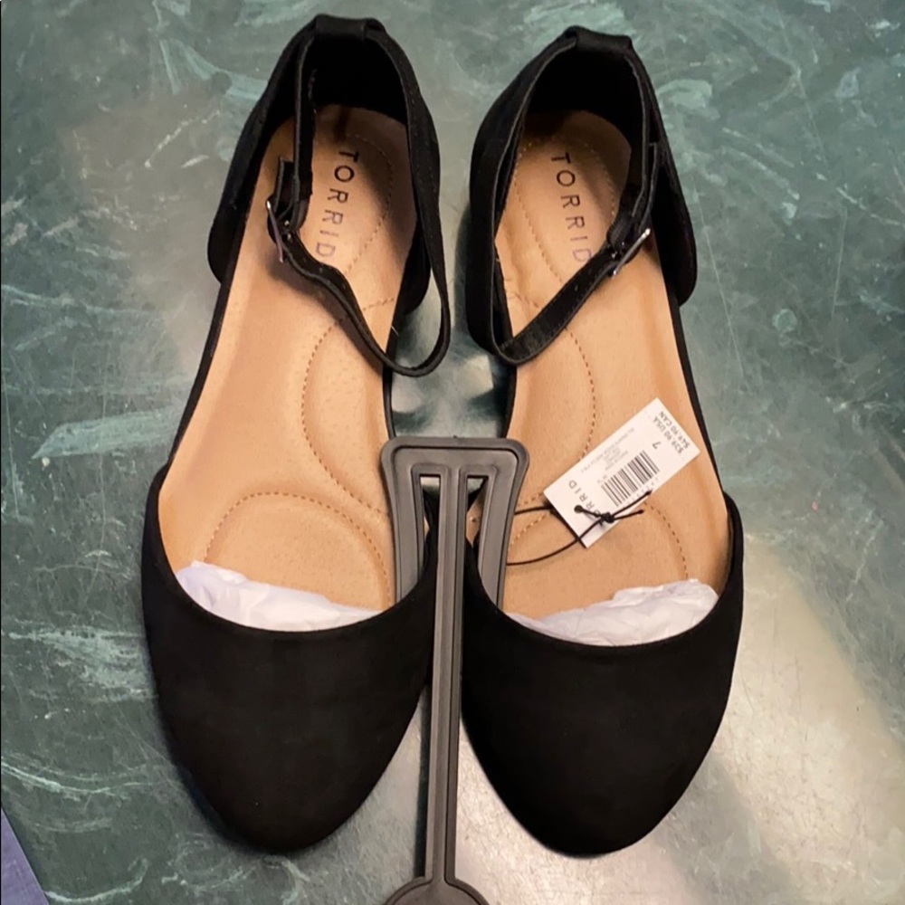 Torrid suede ankle strap flats